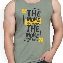 WOOSTRO Pack Of 2 Printed Combed Cotton Gym Vest RS26 CMB (MORE LGTGREEN) (MORE OLIVE) image 2