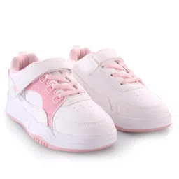 Pine Kids Velcro Closure Sneakers - White & Pink image 2