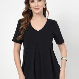 House Of Zelena Women Solid Empire Maternity Nursing Top-image-45