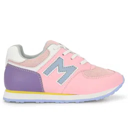 TUSKEY M Patch Detailed Lace Up Closure Jogger Shoes - Pink image 4