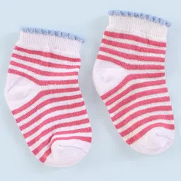 cute walk by babyhug Cutewalk By Babyhug Anti Bacterial Ankle Length Non Terry Socks Floral Design Pack of 3- Pink image 5