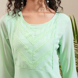 Vishudh Solid Ready to Wear A-Line Maxi Dress image 3