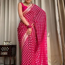 Mufa Woven Design Zari Banarasi Saree image 3