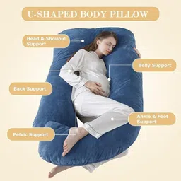mojo Polyester Fibre Pregnancy Pillow Pack of 1 Solid Premium series image 2
