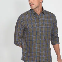 Arrow Sport Men Pure Cotton Manhattan Slim Fit Opaque Checked Casual Shirt-picture-35