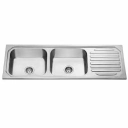 Jayna Signature Collection Mercury 54.5x18.5 inch Matt Finish Stainless Steel Double Bowl Kitchen Sink with Single Drain Board, DBSD 01-picture-11