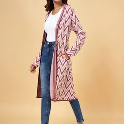 RANGMANCH BY PANTALOONS Self Design Longline Shrug image 3