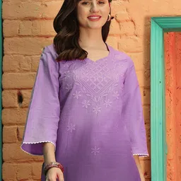 Uparna Women Purple Cotton Kurtas-picture-54