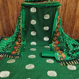 SHADOW & SAINING Floral Woven Design Sequinned Jacquard Unstitched Dress Material image 4