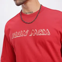 Marvel by Glitchez Iron Man Print Oversize Drop-Shoulder T-shirt image 4