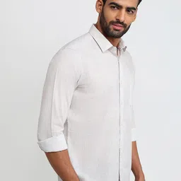 Raymond Men Regular Classic Fit Textured Spread Collar Formal Shirt image 5