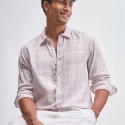 HIGHLANDER Relaxed Fit Other Checks Checked Spread Collar Cotton Shirt-image-53