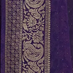 all about you Woven Design Zari Pure Georgette Banarasi Saree image 3