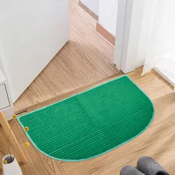 Aura Black & Green 3 Pieces D-Shape-Lining Woolen Anti-Skid Doormats image 3