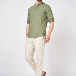 indus route by Pantaloons Men Geometric Thread Work Kurta image 5