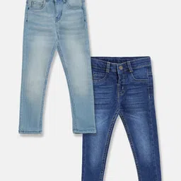 Tales & Stories Pack Of 2 Washed Button Down Jeans - Light Blue-picture-10