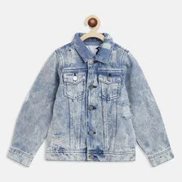 Tales & Stories Full Sleeves Ribbed With Cut & Sew Detailed Jacket - Light Blue image 1