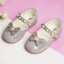 boyz n galz Stones Embellished Butterfly Applique Detailed Ballerinas - Grey-image-38