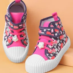 Cute Walk by Babyhug Casual Shoes With Velcro Closure & Floral Print - Fuchsia-picture-23