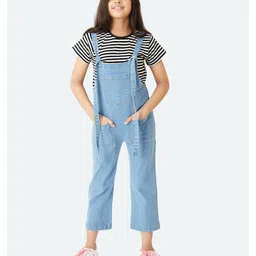 Olele Sleeveless Denim Dungaree - Blue image 3