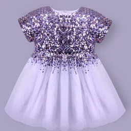 Cherry Crumble By Nitt Hyman Cap Sleeves Sequins Embellished Dress - Lavender image 3