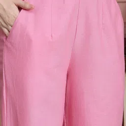 JABAMA Solid Pure Cotton Co-Ords With Embroidered Details image 2