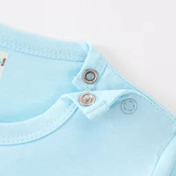 BLUSHES 100% Cotton Fathers Day Theme Full Sleeves  Daddy Ever Text Printed Romper - Powder Blue image 5