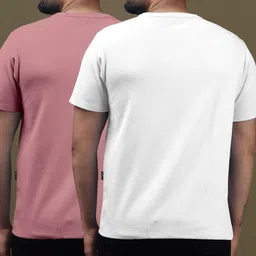 Yazole Pack Of 2 Round Neck Short Sleeves Regular Fit Tshirts image 3