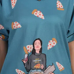 House of Comfort Conversational Printed Pure Cotton T-shirt & Pyjamas image 3