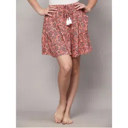 Bstories Red Floral Print Culotte Shorts-image-44