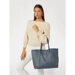 Guess Blue Logo Printed Wave Shoulder Bag with Pouch (Set of 2)-image-51