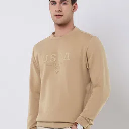 U.S. Polo Assn. Men Typography Printed Round Neck Long Sleeves Cotton Pullover Sweatshirt image 5