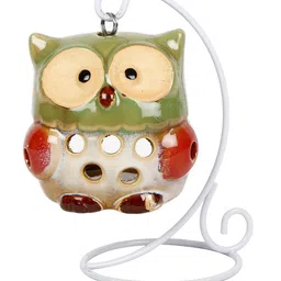 Myntra Elegant Homes Green & Red Candle Holder image 4