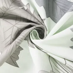 Myntra Elegant Homes White & Green Floral Printed 300 TC Single Bedsheet Set 2.15 x 1.5 m image 3