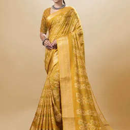 Sitanjali Bandhani Zari Woven Chanderi Saree-picture-39