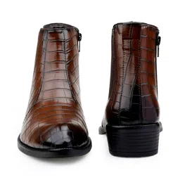 Bxxy Men Textured Hight Increasing Zipper Chelsea Boots image 3