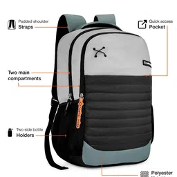 Nasher Miles Coding Laptop Backpack 31 Liters Polyester with Raincover (Grey Black) image 5
