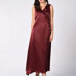 Iti Women V-Neck Ruffled Fit & Flare Maxi Dress-picture-39