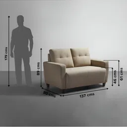 Sleepyhead Yolo-2 Seater Sofa Fabric Coco Brown image 5