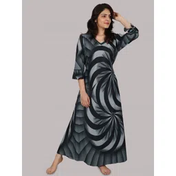 PURSA Pack Of 2 Printed Maxi Nightdress image 3