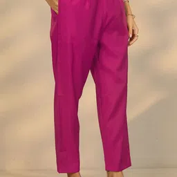 Libas Floral Printed V-Neck Straight Kurta With Trousers & Dupatta image 4