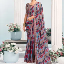 Sangria Printed Saree With Blouse Piece-image-93