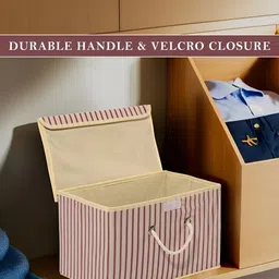 Aura Cream 5 Pieces Striped Drawer Organisers image 2