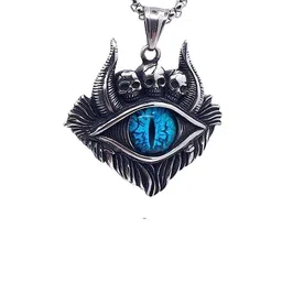 P. R. PRINTS Stainless Steel Silver-Plated Evil Eye Pendants With Chains image 2