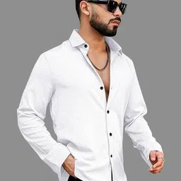 VORTEX Textured Spread Collar Original Crinkled Casual Shirt image 4