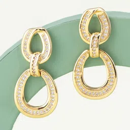 Kushal's Fashion Jewellery Gold-Plated Zircon Studded Party Classic Drop Earrings-picture-29