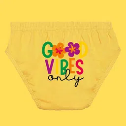 NUSYL Girls Pack Of 3 Good Vibes Text Printed Rich Cotton Briefs NUGCBRFPO3.0042 image 2