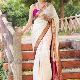 YAMUNE Woven Design Zari Art Silk Banarasi Saree image 3