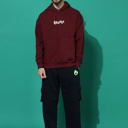 GRIFFEL Men Graphic Printed Oversized Mid-Rise Hooded Long Sleeves Tracksuits-picture-31