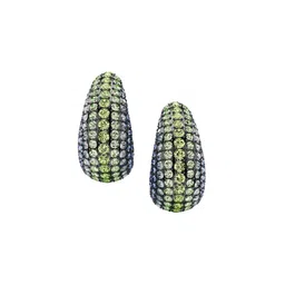 SWAROVSKI Rhodium-Plated Crystals Stone-Studded Half Hoop Earrings image 3
